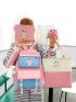 5pcs Cartoon Graphic Colorblock Bag Set