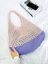 Two Tone Large Capacity Crochet Bag