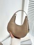 Crocodile Embossed Top Handle Hobo Bag