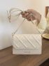 Mini Letter Graphic Geometric Embossed Flap Square Bag