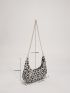 Leopard Pattern Chain Hobo Bag