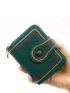 Litchi Embossed Stitch Detail Card Holder