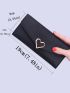 Heart Decor Flap Long Wallet