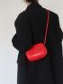 Mini Neon Red Flap Saddle Bag