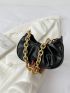 Chain Decor Ruched Bag