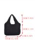 Ruched Detail Shoulder Tote Bag Shopper Bag Stylish Shoulder Bag Simple Bag For Outdoor