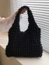 Ruched Detail Shoulder Tote Bag Shopper Bag Stylish Shoulder Bag Simple Bag For Outdoor