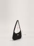 Gingham Pattern Hobo Bag Metal Decor Fashionable For Daily