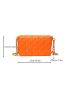 Neon Orange Quilted Square Bag