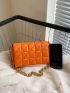 Neon Orange Quilted Square Bag