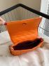 Neon Orange Quilted Square Bag