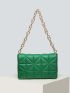 Minimalist Quilted Chain Flap Square Bag