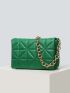 Minimalist Quilted Chain Flap Square Bag