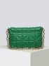 Minimalist Quilted Chain Flap Square Bag