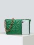 Minimalist Quilted Chain Flap Square Bag