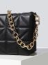 Quilted Flap Chain Square Bag