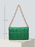 Minimalist Quilted Chain Flap Square Bag