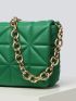 Minimalist Quilted Chain Flap Square Bag