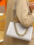 Metallic Chain Decor Square Bag