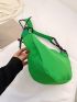 Neon Green Letter Patch Decor Shoulder Bag