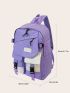 5pcs Two Tone Large Capacity Backpack Set