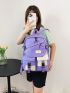 5pcs Two Tone Large Capacity Backpack Set