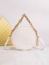 Mini Argyle Quilted Tassel & Chain Decor Circle Bag