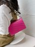 Neon Pink Quilted Chain Flap Square Bag