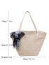 Twilly Scarf Decor Straw Bag