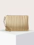 Metallic Pleated Detail Square Bag