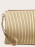 Metallic Pleated Detail Square Bag