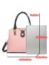 3pcs Litchi Embossed Shoulder Tote Bag Set, Best Work Bag For Women