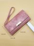 Textured Long Wallet With Wristlet