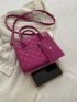 Stitch Detail Double Handle Square Bag With Coin Purse