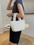 Minimalist Seersucker Shopper Bag