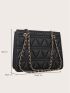 Quilted Detail Chain Square Bag