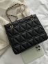 Quilted Detail Chain Square Bag