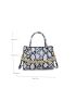 Snakeskin Embossed Chain Decor Double Handle Square Bag
