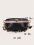 Chain Decor Color Block Saddle Bag