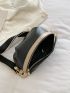 Chain Decor Color Block Saddle Bag