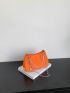 Neon Orange Chain Baguette Bag