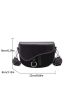 Metal O-Ring Decor Flap Saddle Bag