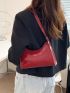 Artificial Patent Leather Minimalist Baguette Bag