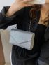 Glitter Chain Flap Square Bag