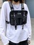 Letter Tape & Release Buckle Decor Chest Rig Bag