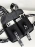 Letter Tape & Release Buckle Decor Chest Rig Bag