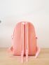 4pcs Lace Up & Release Buckle Decor Functional Backpack Set