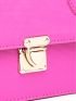 Mini Neon Pink Push Lock Flap Square Bag