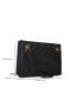 Letter & Geometric Embossed Chain Square Bag