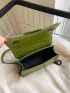 Mini Crocodile Embossed Buckle Design Flap Square Bag